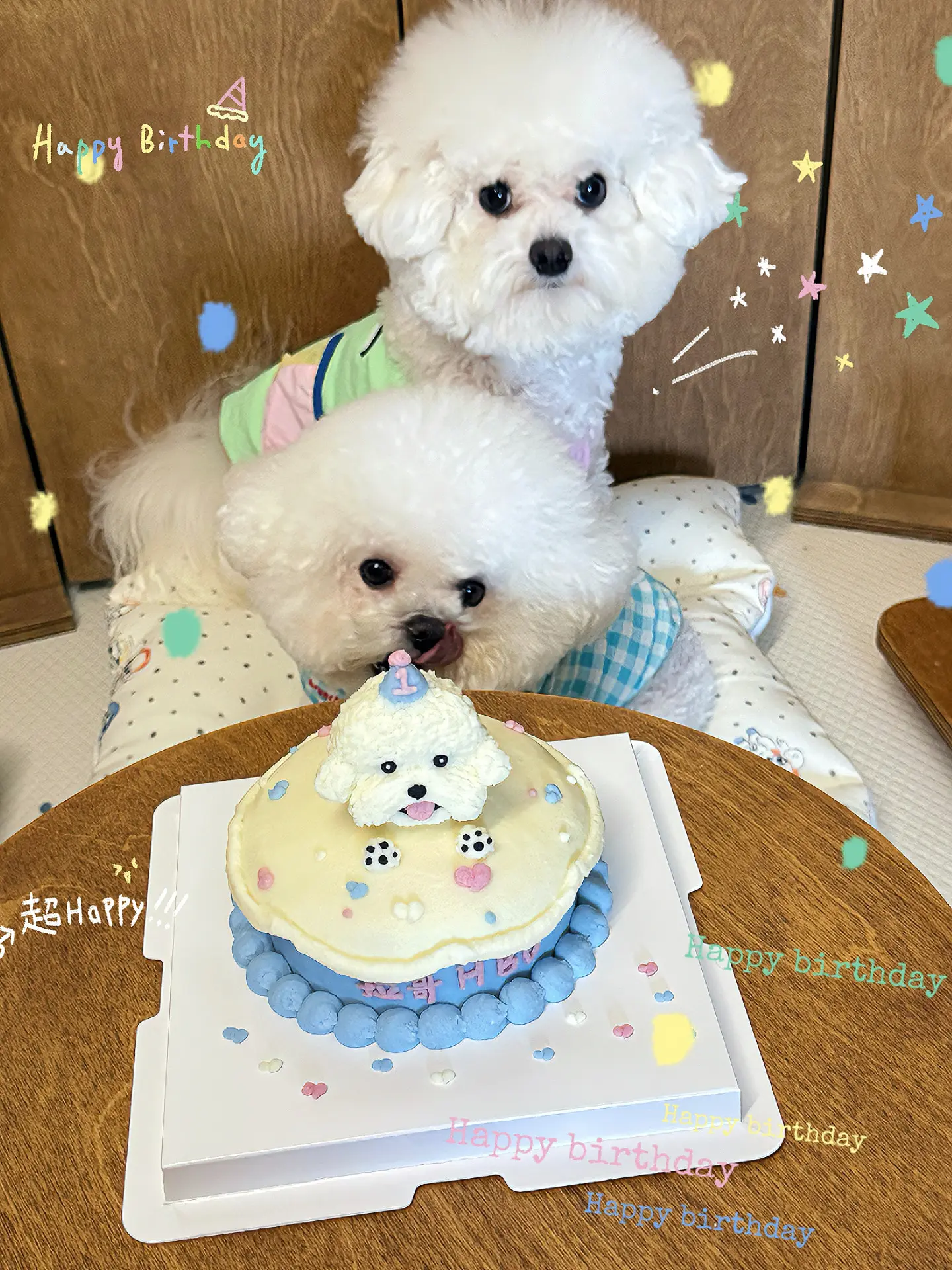 wooden pet furniture decoration in a customer's home - Vintage Round Pet Side Table and Mini Chair Set